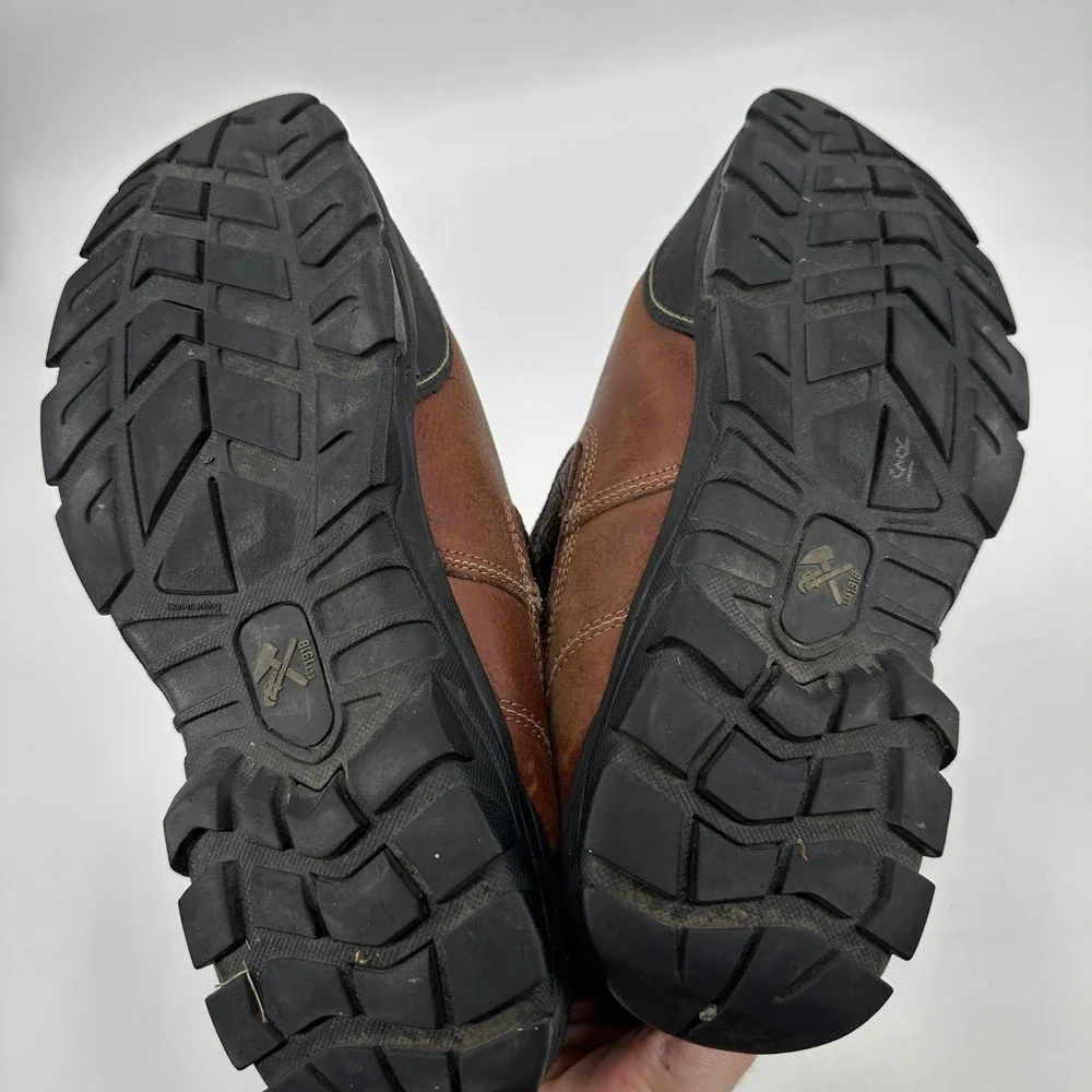 Iron Age‎ Mens Brown Leather Slip On Work Boots Metatarsal Guard Workwear Safety